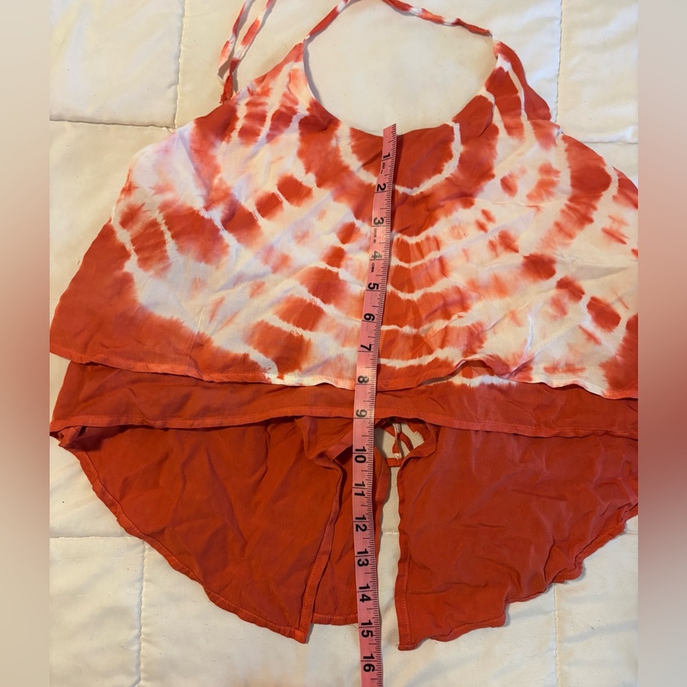 Anthro Staring at Stars Tie-Dye Halter Crop Top Boho Bell Tie Open Back Size S - Picture 4 of 4
